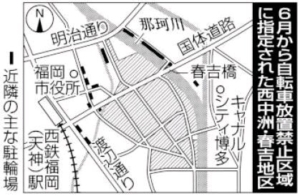 春吉・西中洲　自転車撤去